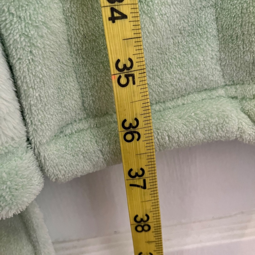 Jasmine & Ginger Plush Hooded Robe. Tie Waist, Sz M. Mint green - Picture 6 of 6
